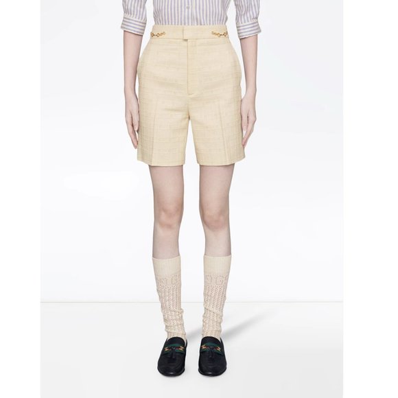 Gucci Horsebit Ivory Tweed Shorts - Picture 4 of 16